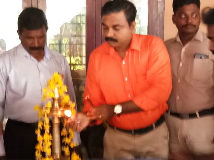 Dr. P.A. Vinu Varma lighting the ceremonial lamp at the launch of 108 Kalari practicing centers