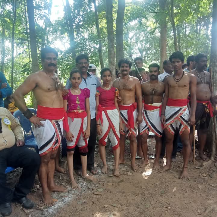 Kalari practicing students and masters